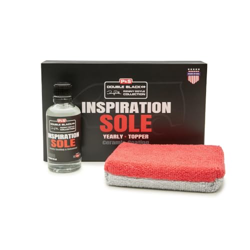 P & S Professional Detail Products Inspiration Sole Ceramic Coating 1-Year Hydrophobic Protection, Repels Dirt & Water UV & Chemical Resistant Renny Doyle Double Black (100mL)