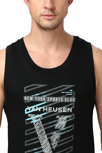 Image of Van Heusen Men's Cotton Regular Fit Sport Graphic Print Vest - Super Soft, Sleeveless,
