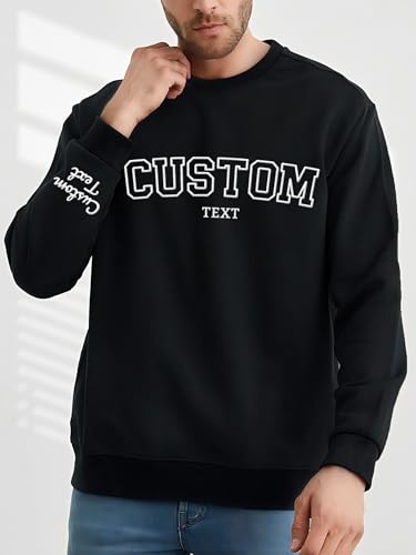 Personalized Fathers Day Christmas Birthday Gift for Dad Grandpa, Custom Embroidered Sweatshirt with Name on Sleeve2