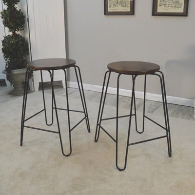 Carolina Forge Pair of Stacking Counter Stools — 24in.