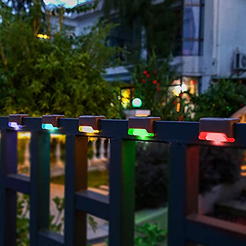 Phereu 16 Pack Solar Deck Lights Outdoor, Solar Step Lights Led Waterproof Outdoor Lights Patio Decor For Stair Patio Yard Path And Garden, Color Changing #TOP1