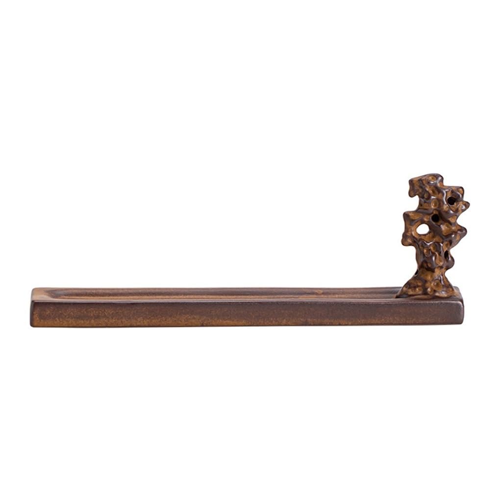 Base Porta Incenso Porta incenso Bruciatore di in ceramica for decorazioni for la casa o raccoglitore cenere, for sala meditazione banchi yoga for l'home office, lunghezza 8''