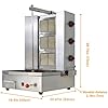 Shawarma Propane Gyro Machine Gas Kebab Doner Automatic Vertical Broiler with 3 Burners