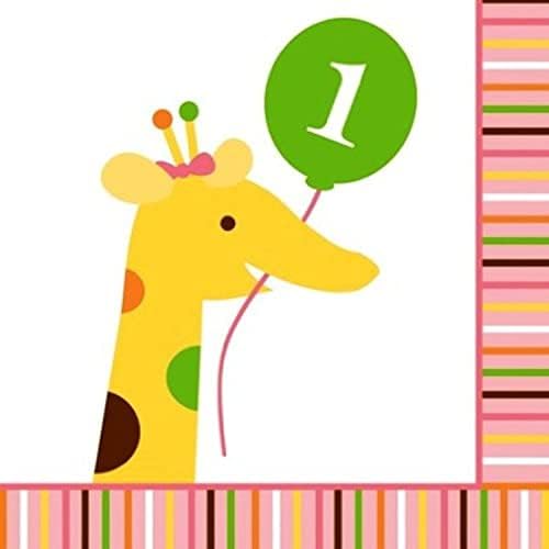 Creative Converting 16 Count 1st Birthday Lunch Napkins, Happi Woodland Boy