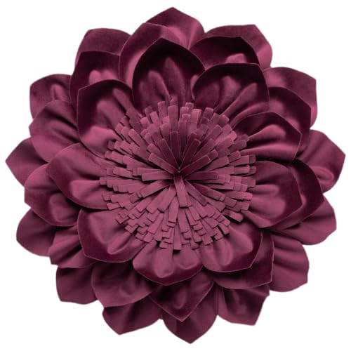 OiseauVoler Decorative Throw Pillow 3D Flower Round Pillow