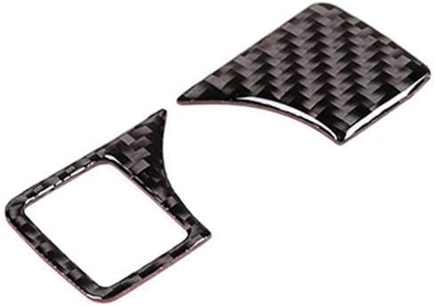 Miniatura 6 de Real carbono coche interior faro ajuste botón ajuste pegatinas 2 unids para Mercedes Benz A W176 B W246 C W204 E W212 E350 GLK X204 GL ML Auto