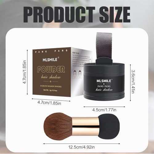 Clouparto Noir Poudre de Retouche Racines Cheveux, Retouche Racines Instantanée, Combler les Cheveux Clairseméssur Ligne des Cheveux et Tempes, Avec Miroir & Houppette, Résultat Naturel – vue 3