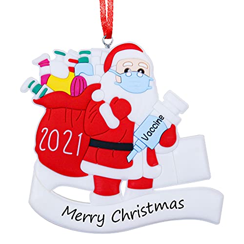 Personalized Christmas Ornaments Kit,2021 Customized Decorating Name Hanging Ornaments Gift for Family 1-7 (Santa Claus)