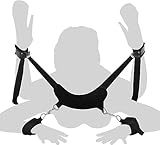 Sex Handcuff Bed Restraint Adult Play for Queen Size Adjustable BDSM Straps Ties up Women Wrist Ankle Together Toys for Couple Soft Nylon Tight Handcuff Set Hoodies