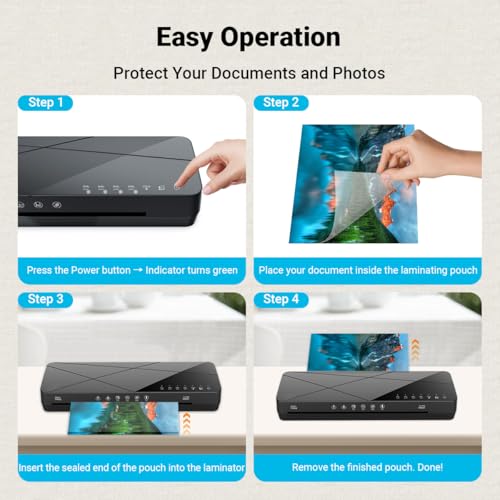 A3 Laminator Machine 13 Inch Thermal Cold 10-in-1 Auto Feed Laminator with 50 Sheets, Paper Trimmer, Corner Rounder, Fast Warm Up Jam-Proof for Home Office School Documents Photos (Black) - Image 5