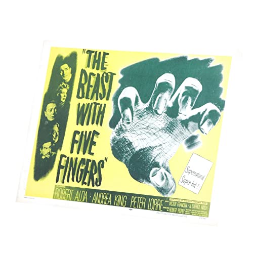 Vieille affiche anglaise de film the beast with five fingers pour salon chic