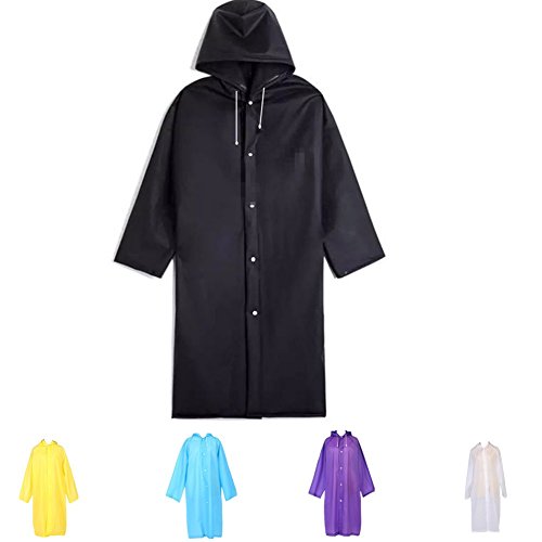 BigLion Ponchos Pluie Imperméables à Capuche pour Camping Randonnée Activité en Plein Air (Noir)