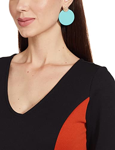 Image of Amazon Brand - Symbol Women's Crepe Bodycon One Piece Midi-Lenght Dress (with Color Block) (Available in Plus Sizes)