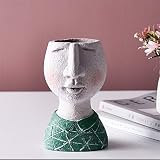 Escultura de jarrón de resina para flores, adorno moderno de cabeza para interiores y exteriores, estatua de arte para decoración del hogar, 9 x 15 cm