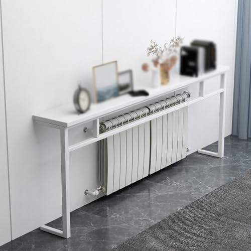 鋳鉄製ラジエーター棚 ホワイトルーターキャビネット ヒーター加熱キャビネット棚 ルーター 収納バスルーム サイドボード リビングルーム 寝室 キッチンに最 オフィス 廊下(180x15x90cm/71x6x35in)