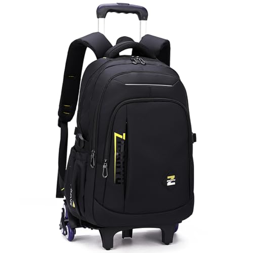 Amythe Schulrucksack Trolley für Jungen Herren Rucksack mit 6 Rädern, 30L Leichter Wasserdichter Daypack für Freizeit & Reisen, Großer Schulranzen für Jungen mit Rollen, Schwarz Amythe Schulrucksack Trolley für Jungen Herren Rucksack mit 6 Rädern, 30L Leichter Wasserdichter Daypack für Freizeit & Reisen, Großer Schulranzen für Jungen mit Rollen, Schwarz