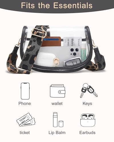 Image of Wuflyover Clear Bag for Stadium Events, Clear Purse Crossbody Bag for Women