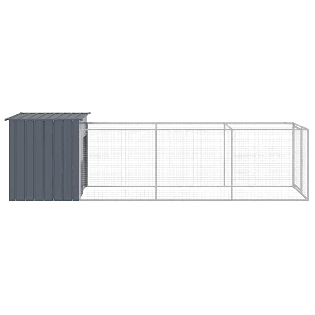 Foto 5 de 7 de vidaXL Caseta Perros con Corral Acero galvanizado Gris 110x405x110 cm