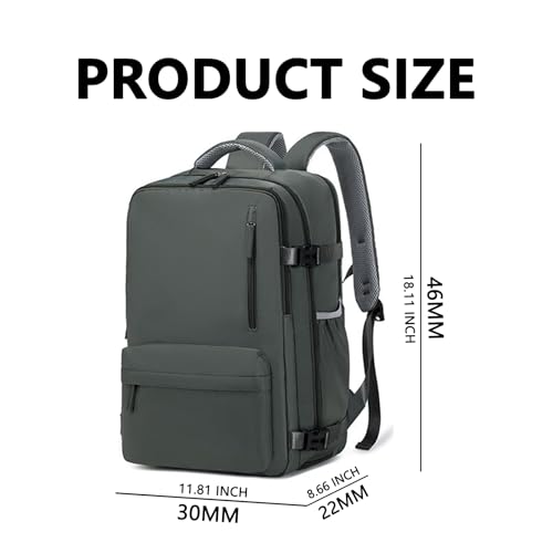 Travel Backpack,Travel Laptop Backpack with USB Charging Port，Suitable for travel, business trips, outdoor etc (Dark green)2