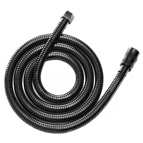 Tuyau de douche noir 2 mètres en acier inoxydable flexible universel anti-torsion raccord universel
