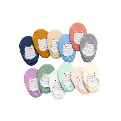 queenland Baby Non Slip Socks -6 Pairs Cotton Sock, No Show Socks for Toddler Infants Newborn Little Girls Boys