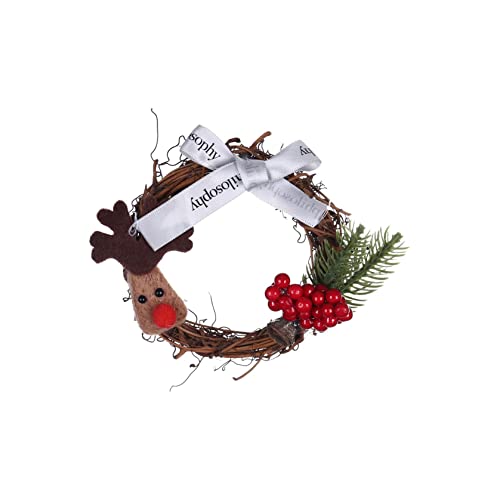 Décoration pour porte murale de maison durable avec couronne de Noël verte