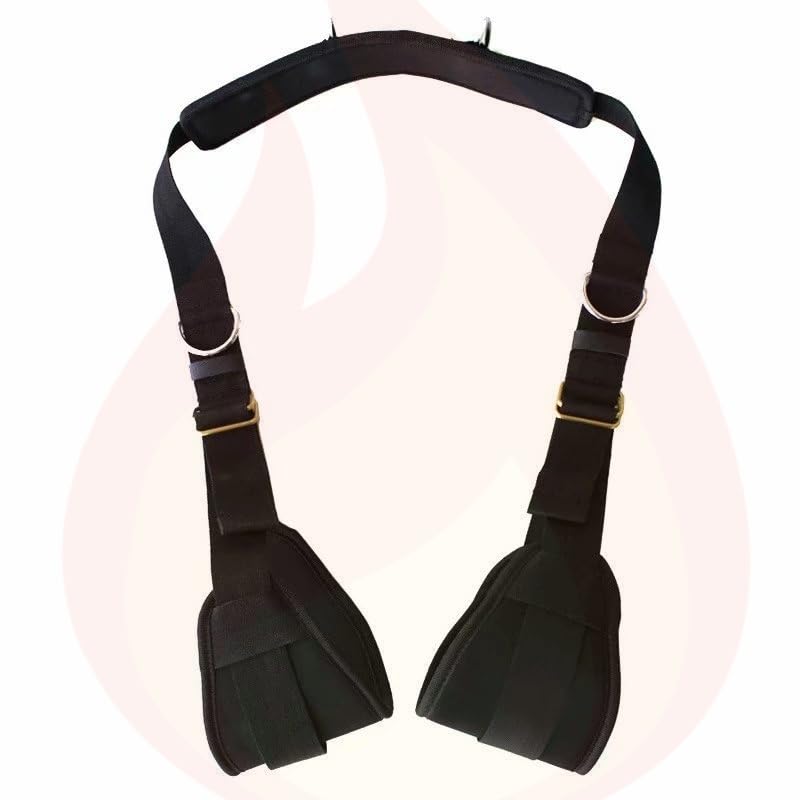 Sangle de yoga flexible nylon noir pour soulager la raideur du dos
