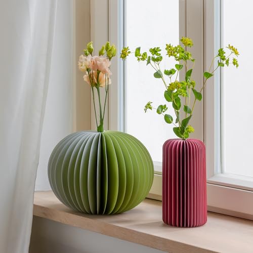 Jarrón de papel Yuki Sage REMEMBER decorativo plegable e impermeable de 18 cm para mesa de salón 6