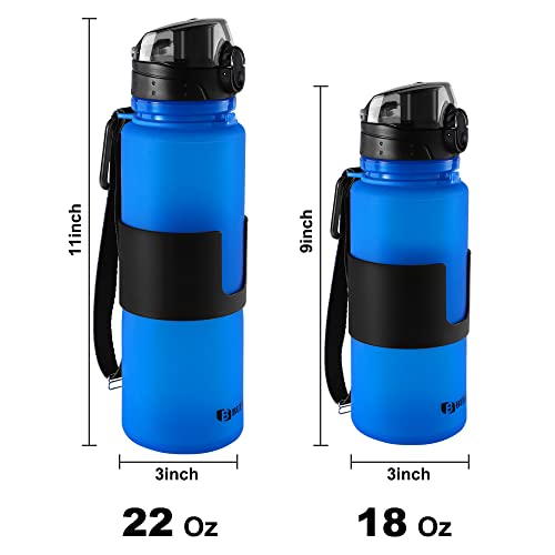 Bulunow Collapsible Water Bottle For Travel, Folding Sports Water Bottle - Leak Proof Twist Cap - Bpa Free, 22 Oz - With Carry Bag - Indoor Outdoor Camping Hiking Essentials #TOP3