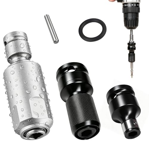 Set de 3 Adaptateurs d'embouts pour Clé À Chocs, Adaptateur À Tige Carrée (Non Compatible avec SDS Plus),Convertisseur Douille 1/2 1/4 (Télscopique + Standard) pour Projets DIY & Reparaturen Maison