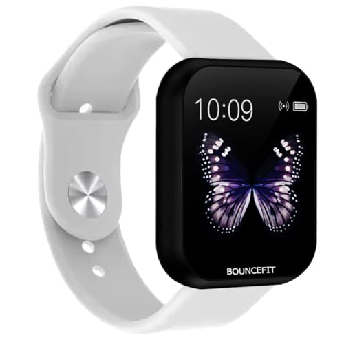 Image of Bouncefit D20 Y68 Fitness Band Smart Watch for Men, Women, Boys, Girls, Kids - Single Touch Interface, Water Resistant, Workout Mode, Quick Charge Sports Smartwatch - White