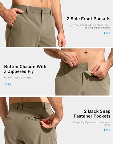 Image of G Gradual Mens Golf Pants Stretch Dress Casual Pants 30 inch /32 inch /34 inch Lightweight Work Travel Slacks for Men with 4 Pockets
