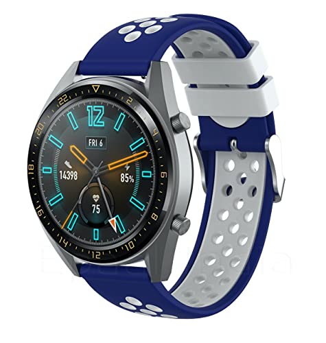 Image of Epaal 22mm Universal Silicone Strap with Flat Metal Buckle for all 22mm Smart Watches, Samsang Watch 3 45mm / Gear S3 Classic /Frontier /Huawei GT2 /Realme Watch 2 /2 Pro /S /S Pro