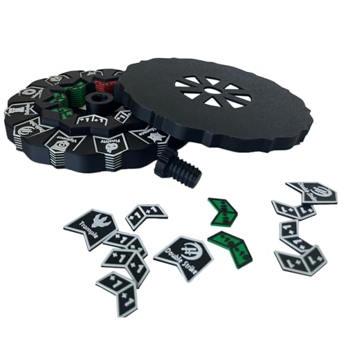 MTG Abilities Keywords Counter Wheel, Black Token Tracker 7.5 inch Diameter,123-Piece Keyword and Life Counter Bulk Tokens MTG, TCG, Cards Gaming Accessories