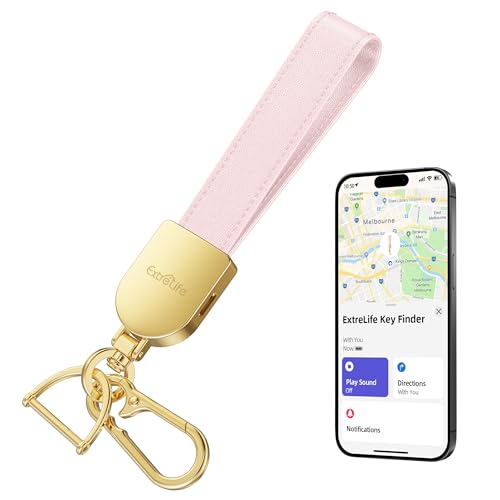 Porte-clés connecté cuir rose ExtreLife compatible Apple Find My localisateur clé voiture
