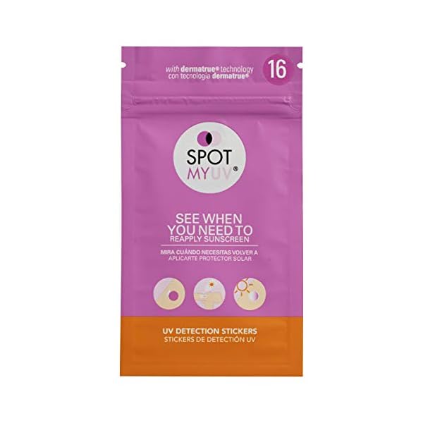 SPOTMYUV-16-Pack-UV-Stickers-for-Sunscreen-with-Patented-Dermatrue-SPF-Sensing-Technology SPOTMYUV UV Detection Stickers for Sunscreen with Patented DERMATRUE SPF Sensing Technology | KNOW WHEN TO REAPPLY SUNSCREEN TO HELP PREVENT SUNBURN - 16 Count
