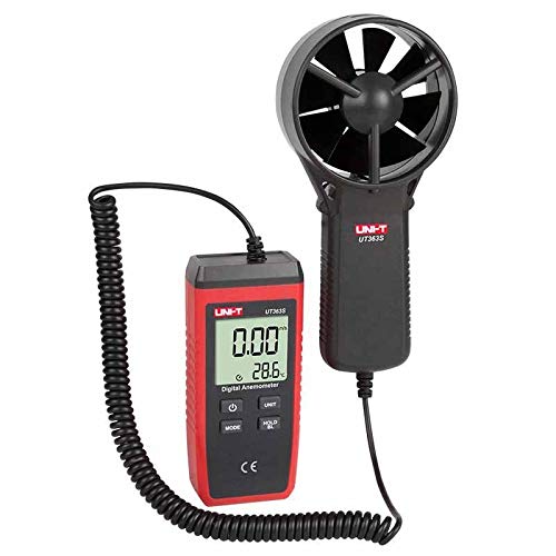 UT363S Digital Split-Type Anemometer Wind Speed Tester, 0.4~30m/s, 1.4~108km/h, 78~5905ft/min, 0.7~58knots, 0.8~67mph, Temp. -10~50℃, Units: m/s, km/h, ft/min, Knots, mph, ℃/℉, MAX/MIN/AVG