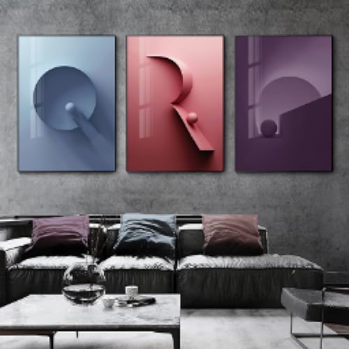 Peinture sur toile alphabet anglais moderne art géométrique coloré affiche murale 20x30