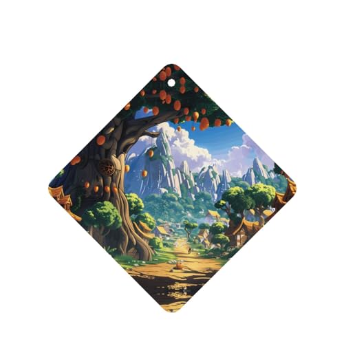 Phayah 4 Pz Deodoranti Auto Appeso Albero Da Frutto Al Villaggio Testa Modello Lavanda Profumo Compresse Di Lunga Durata Profumo Profumo Quadrato