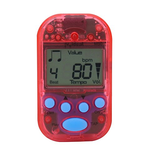 Mini Metronom, Clip-On Digital Beat Tempo Metronom für Klavier, Violine, Gitarre(Rot)