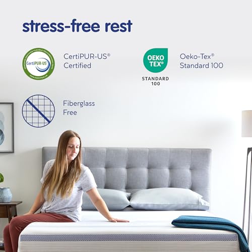 Image of Vibe Gel Memory Foam Mattress, Fiberglass Free 10-Inch CertiPUR-US Certified Bed-in-a-Box, Full, White