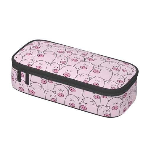Image of Cute Animal Pink Pig Pencil Case Organizer Big Capacity Pencil Pouch Stationery With Zipper School Supplies Pencil Bag For Girls Boys Office