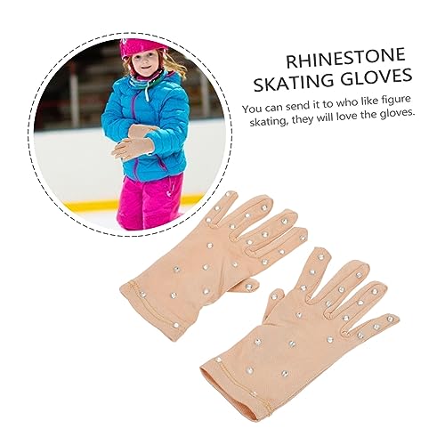 Guantes de patinaje artístico con gemas brillantes transpirables cómodos 5