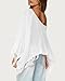 RPYHF Womens Summer One Shoulder Knit Sheer Poncho Trendy Lightweight Boat Neck Fringe Pullover Sweaters White