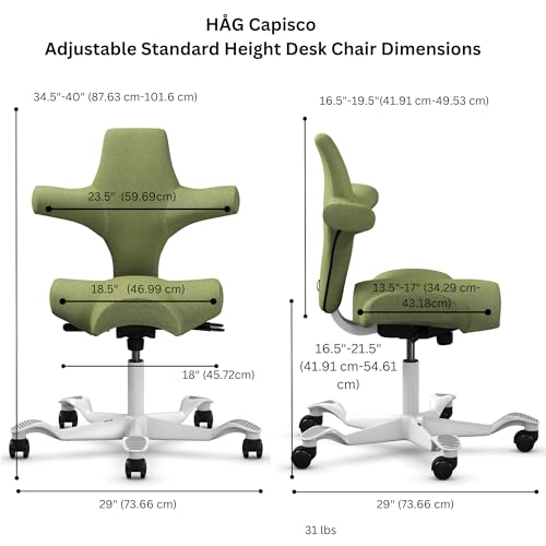 Image of HAG Capisco Standard Chair-White Frame-Upholstered Bright Green