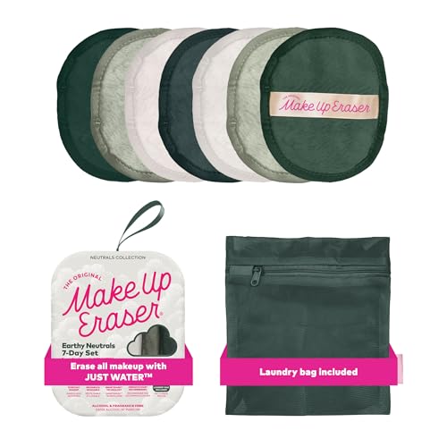 The Original MakeUp Eraser 7-Day Set, Erase All Makeup with Just Water, Including Waterproof Mascara, Eyeliner, Foundation, Lipstick, Sunscreen, and More! Eat Your Greens Neutrals, 7ct.