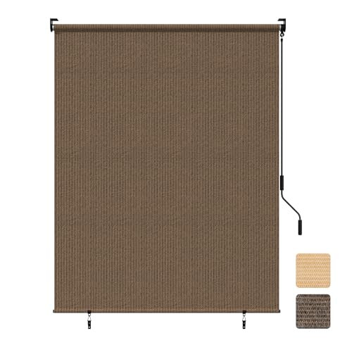 Grandekor Outdoor Roller Shade,8' W x 6' H,Patio Roll Up
