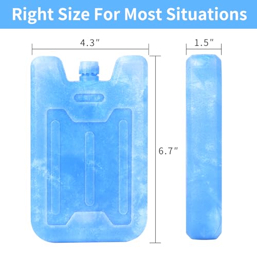 Image of Ice Packs for Lunch Boxes Cooler Tote Bags Reusable Refreezable Cold Slim Large Cheap Hard Protable Icepacks for Bento Shipping Beach Camp Car
