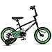Glerc Kids Bike for Ages 1-4 Years Old, 12 Inch BMX Style Kids Bicycle with Training Wheels, Boys Bike for Children and Toddler, Black and Green