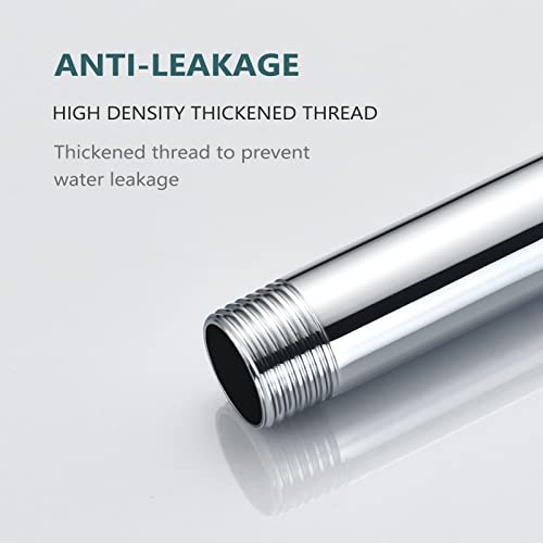 123815 Replacement For Moen 8 Inches Anti-Leakage Ceiling Wall Mounted Bend Accessories-Basic Shower Arm And Flanged,Made Of Solid Brass,Chrome #TOP2